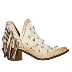 Circle G Womens White Star Studded Bootie -Western Cowboy Supplies Q0189 5