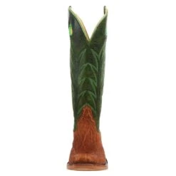 Rios Of Mercedes Men`s Brick Oiled Elephant 15in. Jade Navajo Bison Top Cutter Toe Boot -Western Cowboy Supplies R9031 2