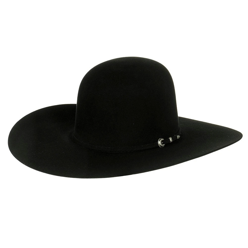 Rodeo King 5X Black Open Crown Felt Cowboy Hat 6 Rodeo King 5X Black Open Crown Felt Cowboy Hat - Image 5