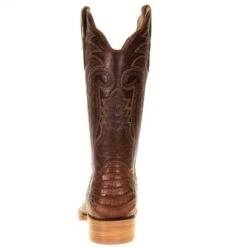 R Watson Boots Men's R Watson Antique Cognac Caiman Belly 13in. Cognac Goat Top Square Toe -Western Cowboy Supplies RW2503 2 3 Edit
