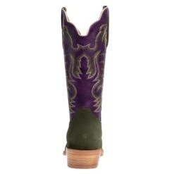 R Watson Boots Men's Forrest Green Roughout 13in. Electric Purple Cowhide Top Cutter Toe Cowboy Boots 10 R Watson Boots Men's Forrest Green Roughout 13in. Electric Purple Cowhide Top Cutter Toe Cowboy Boots -Western Cowboy Supplies RW8204 1 3