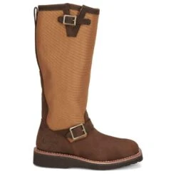 Justin Boots Women's Cottonwood Hickory Brown Square Toe 17in Tall Snake Boot -Western Cowboy Supplies SN6914 03
