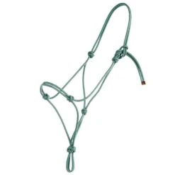 Steele Halters Average Horse Rope Halter -Western Cowboy Supplies SRH TAN TURQUOISE 01
