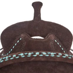 Tomahawk Chocolate Roughout 14 Inch Lightweight Barrel Saddle With Buckstitch -Western Cowboy Supplies TH AL01614T 2