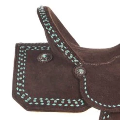 Tomahawk Chocolate Roughout 14 Inch Lightweight Barrel Saddle With Buckstitch -Western Cowboy Supplies TH AL01614T 4