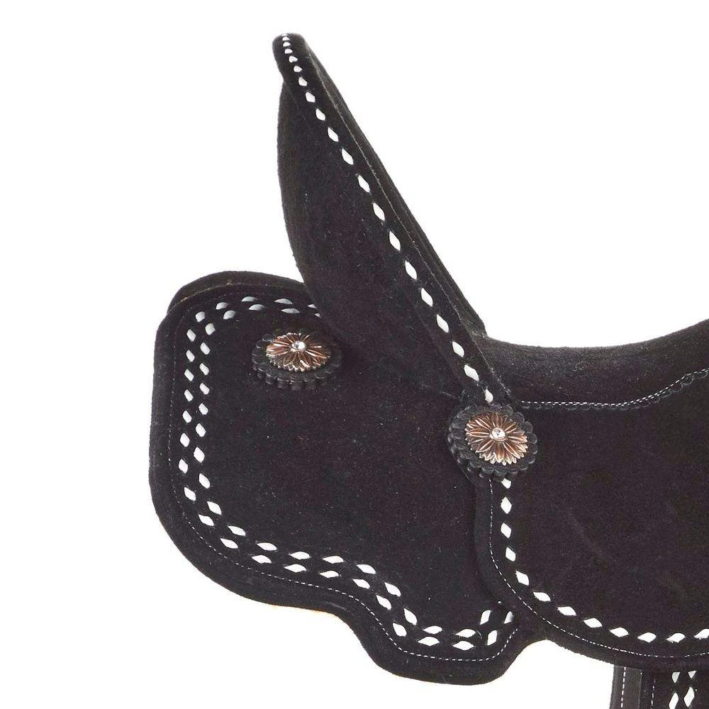 Tomahawk Black Roughout 14 1/2 Inch Lightweight Barrel Saddle With Buckstitch 6 Tomahawk Black Roughout 14 1/2 Inch Lightweight Barrel Saddle With Buckstitch - Image 4