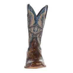 Tanner Mark Boots Men`s Hand Tool Jungle 12` Volcano Azul Top Square Toe Boot -Western Cowboy Supplies TM205544 2