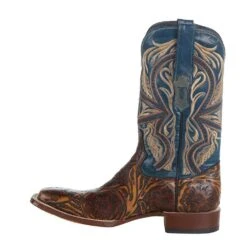 Tanner Mark Boots Men`s Hand Tool Jungle 12` Volcano Azul Top Square Toe Boot -Western Cowboy Supplies TM205544 3