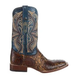 Tanner Mark Boots Men`s Hand Tool Jungle 12` Volcano Azul Top Square Toe Boot -Western Cowboy Supplies TM205544 5