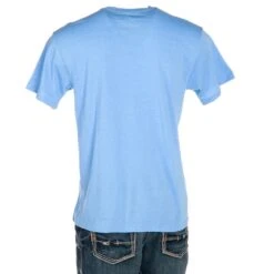 Burlebo Mens Astro Retro Heather Periwinkle Tee -Western Cowboy Supplies TTX ARSS PW 2