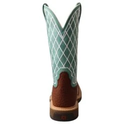 Twisted X Ladies Tobac 11` Turquoise Alloy Toe Square Toe Work Boot -Western Cowboy Supplies WXBA002 3